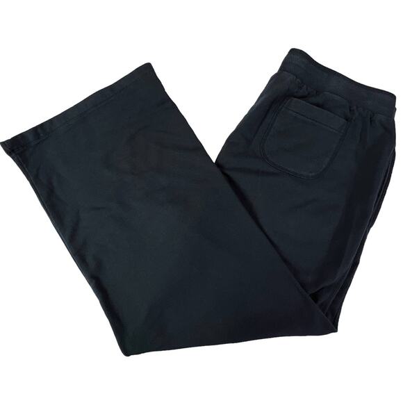 Sag Harbor Ladies Stretch High Waisted Relaxed Fit Wide Leg Pants Large Black - Picture 1 of 12